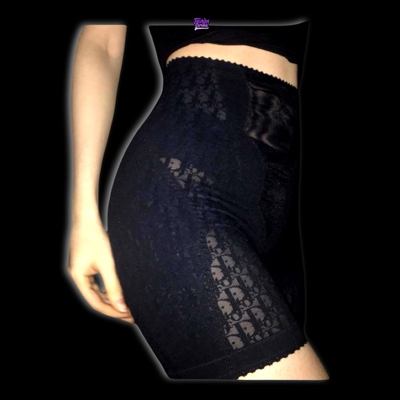 Christian Dior Black Monogram Logo Sheer Biker Girdle Shorts - Picture 9 of 16